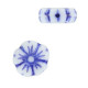 Czech flower bead 9mm White azure blue 54328